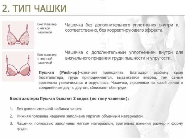 тип чашечки бюстгальтера